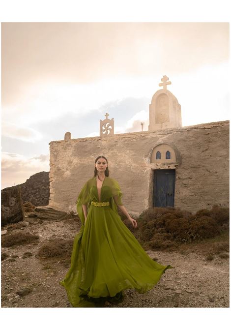 Abito lungo con cintura preziona e tessuto morbido Mischalis MISCHALIS | Abiti | M1 84893